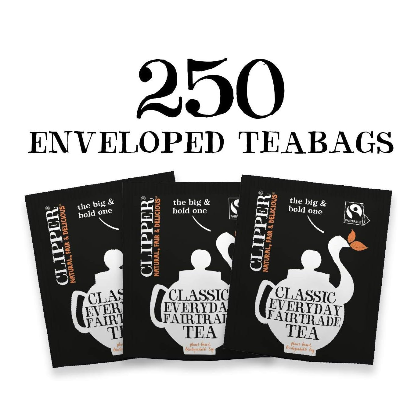 Fairtrade Black Tea 250 Envelopes - Eco Natural Products - Clipper - Black Tea