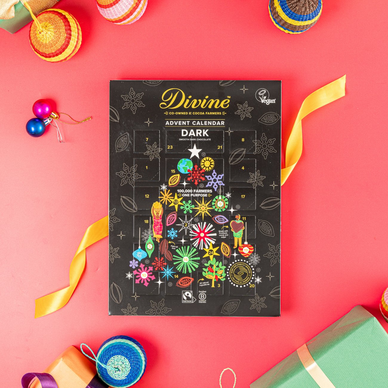 Fairtrade Dark Chocolate Advent Calendar 85g - Eco Natural Products - Divine Chocolate - Chocolate