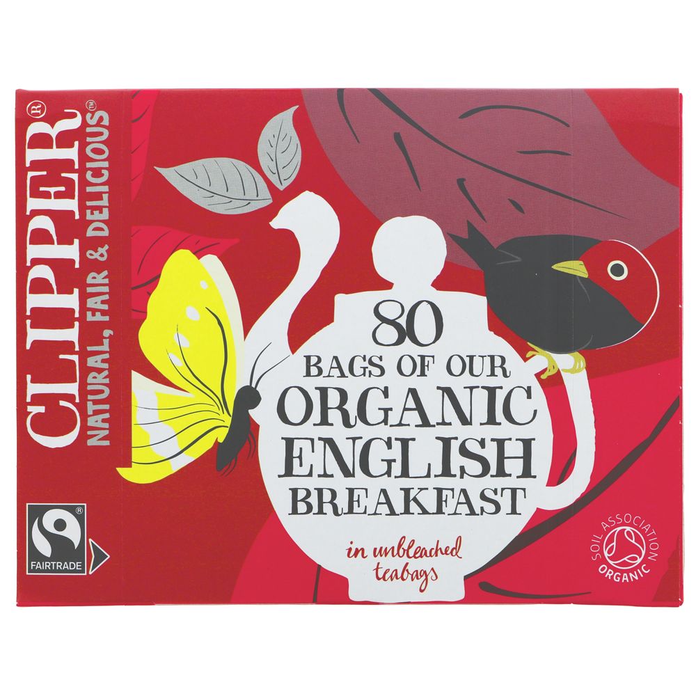 Fairtrade English Breakfast Black Tea 80 Bags - Clipper - Black Tea - Clipper