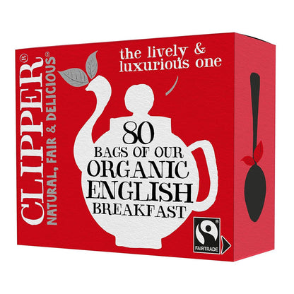 Fairtrade English Breakfast Black Tea 80 Bags - Clipper - Black Tea - Eco Natural Products