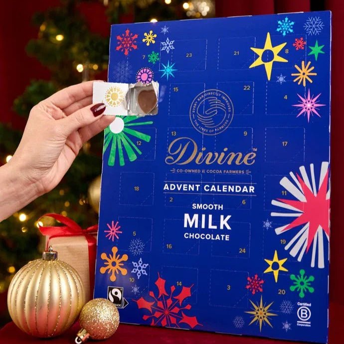 Fairtrade Milk Chocolate Advent Calendar 85g - Divine Chocolate - Advent Calendar - Divine Chocolate