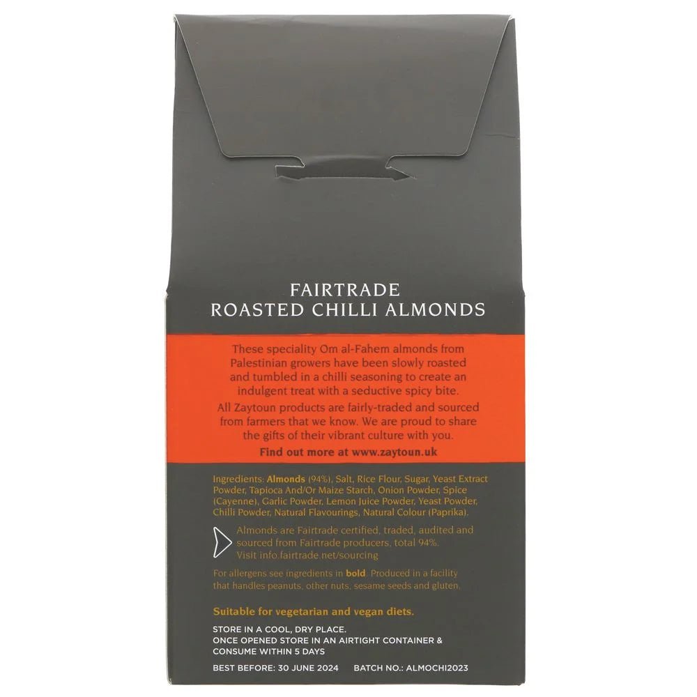 Fairtrade Roasted Chilli Almonds 140g - Zaytoun - Nuts - Zaytoun