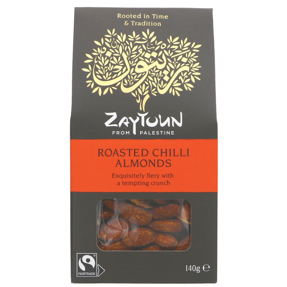 Fairtrade Roasted Chilli Almonds 140g - Eco Natural Products - Zaytoun - Almonds