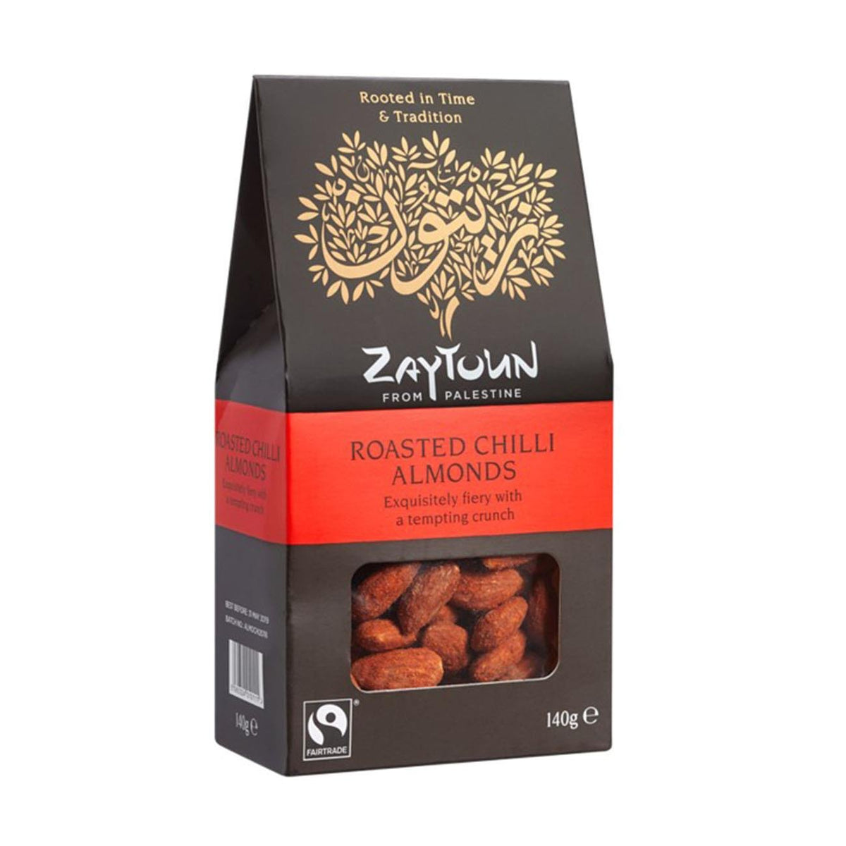 Fairtrade Roasted Chilli Almonds 140g - Zaytoun - Nuts - Zaytoun