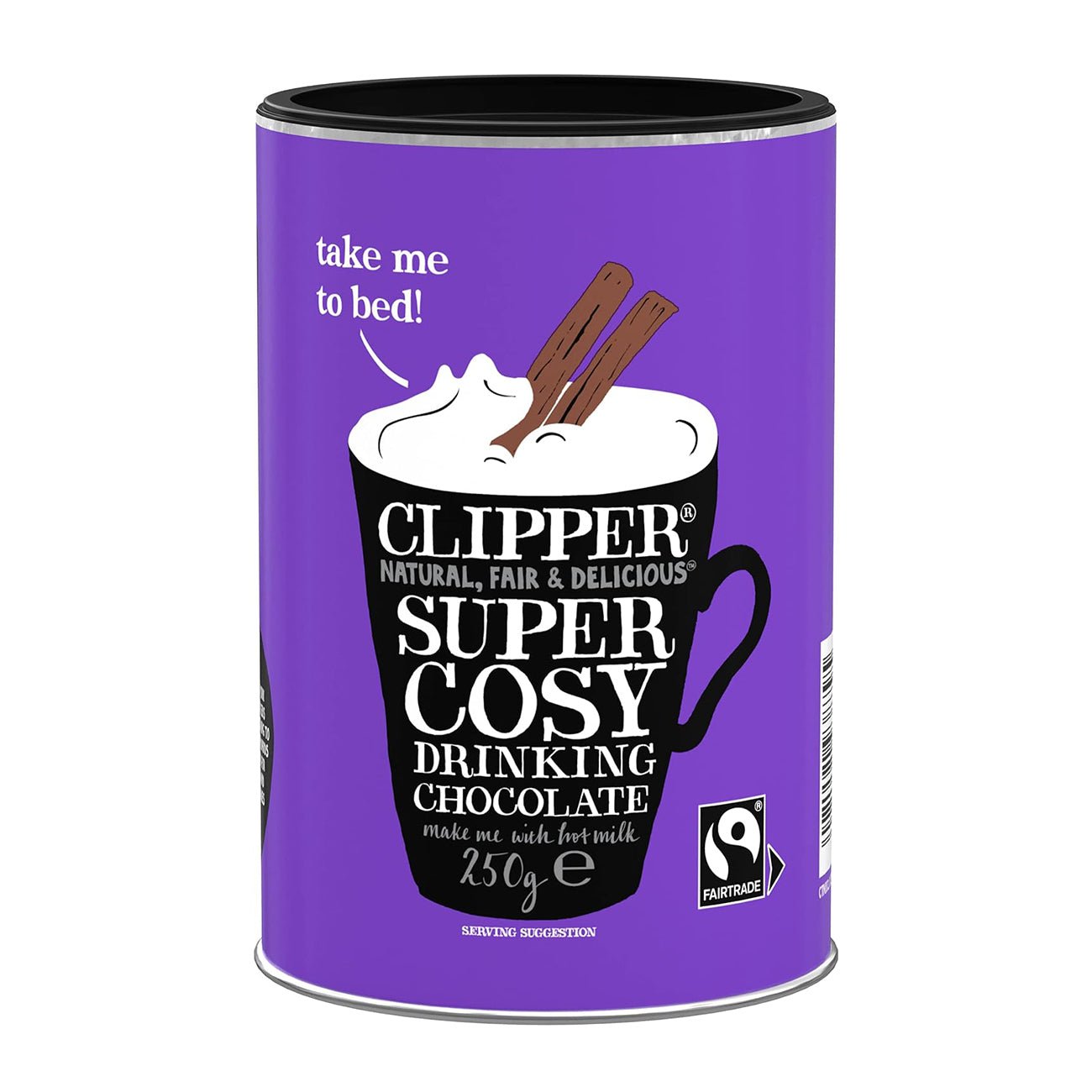 Fairtrade Super Cosy Drinking Chocolate 250g - Eco Natural Products - Clipper - Instant chocolate