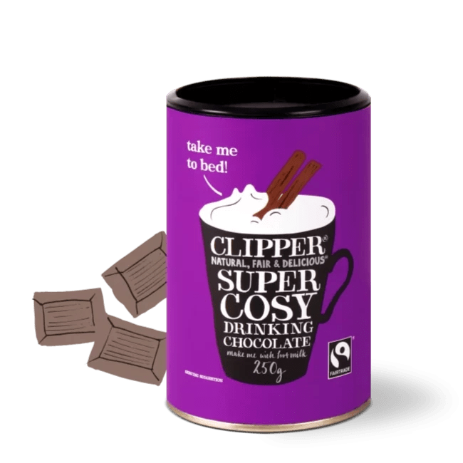 Fairtrade Super Cosy Drinking Chocolate 250g - Eco Natural Products - Clipper - Instant chocolate