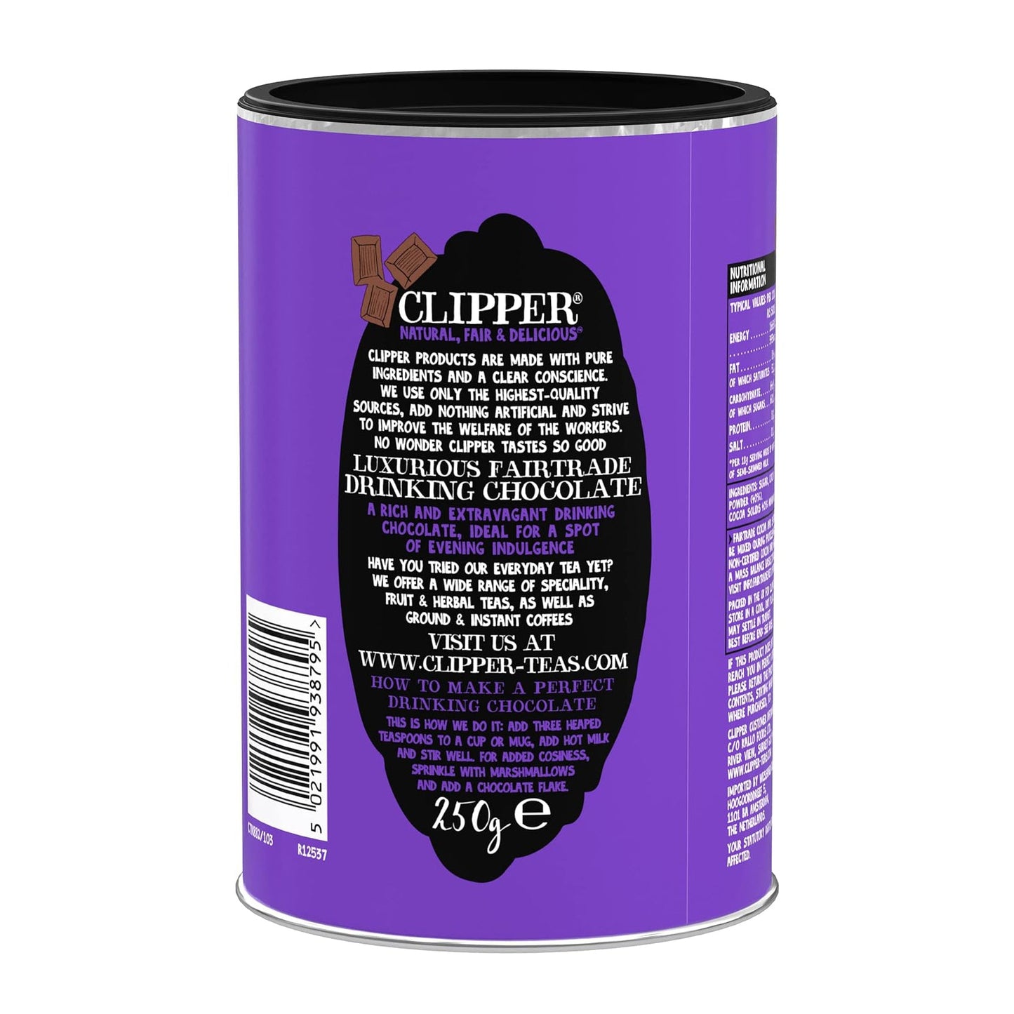Fairtrade Super Cosy Drinking Chocolate 250g - Clipper - Instant chocolate - Eco Natural Products