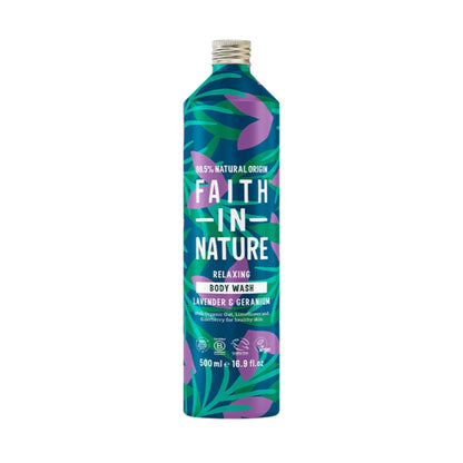 Faith In Nature Organic Lavender & Geranium Body Wash 500ml - Faith In Nature - Eco Natural Products