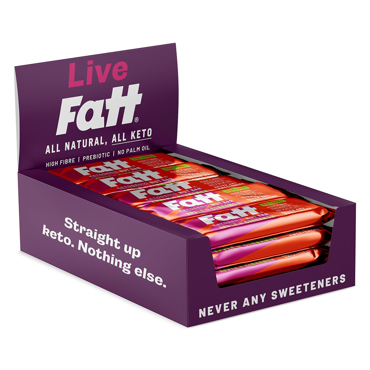Fattbar Keto Nut Bar Apple & Cinnamon 30g - side view