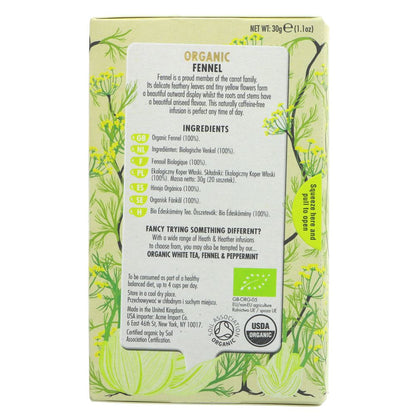 Fennel Infusion 20 Bags - Heath & Heather - Infusion - Eco Natural Products