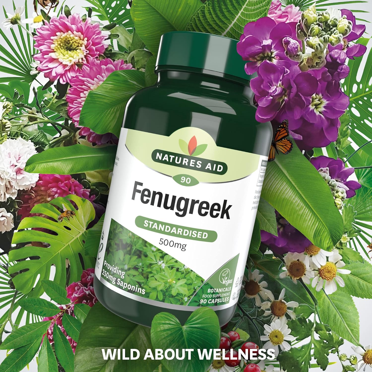 Fenugreek 500mg 90 Vcaps - Eco Natural Products - Natures Aid - Vitamins & Supplements