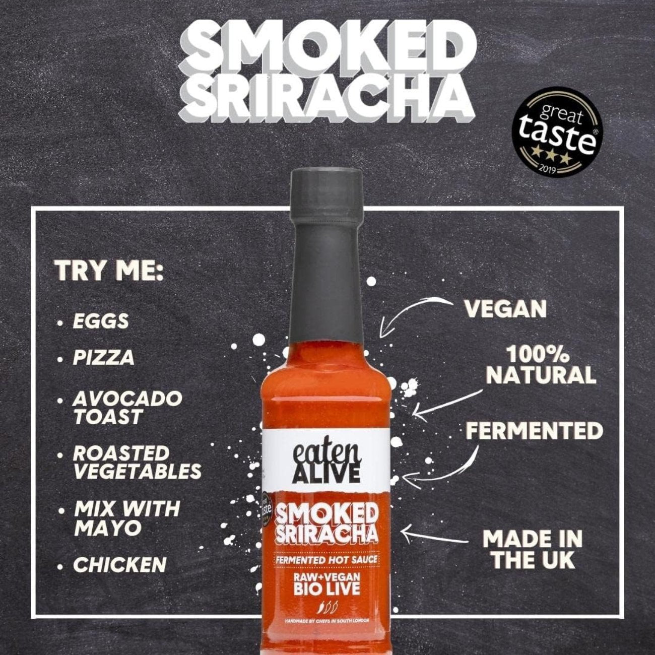Fermented Hot Sauce Smoked Sriracha 150ml - Eaten Alive - Condiments & Sauces - Eco Natural Products