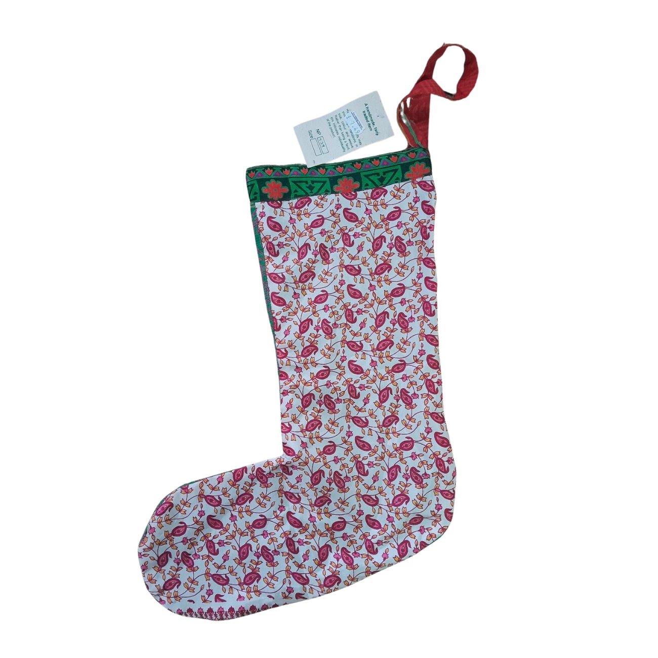 Festive Sari Stocking 1pc - Siesta Crafts - Gift - Eco Natural Products