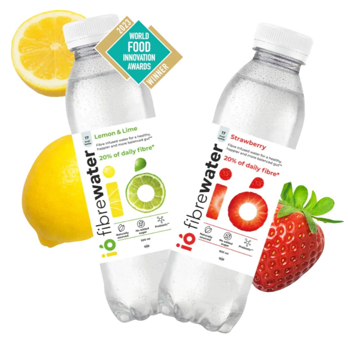 Fibre Infused Prebiotic Water Lemon & Lime Still 500ml - Eco Natural Products - Io Fibrewater - Water Filter/Infuser