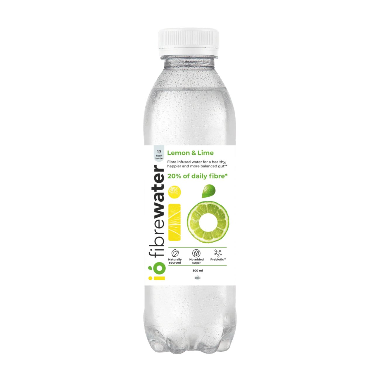 Fibre Infused Prebiotic Water Lemon & Lime Still 500ml - Eco Natural Products - Io Fibrewater - Water Filter/Infuser