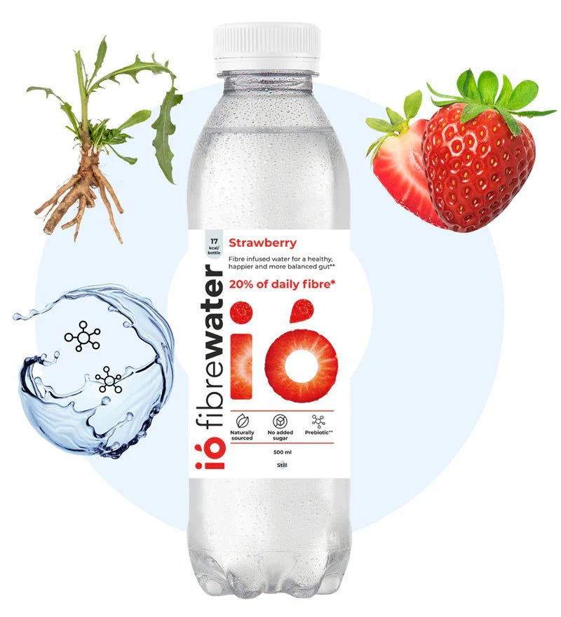 Fibre Infused Prebiotic Water Strawberry Still 500ml - Eco Natural Products - Io Fibrewater - Water Filter/Infuser