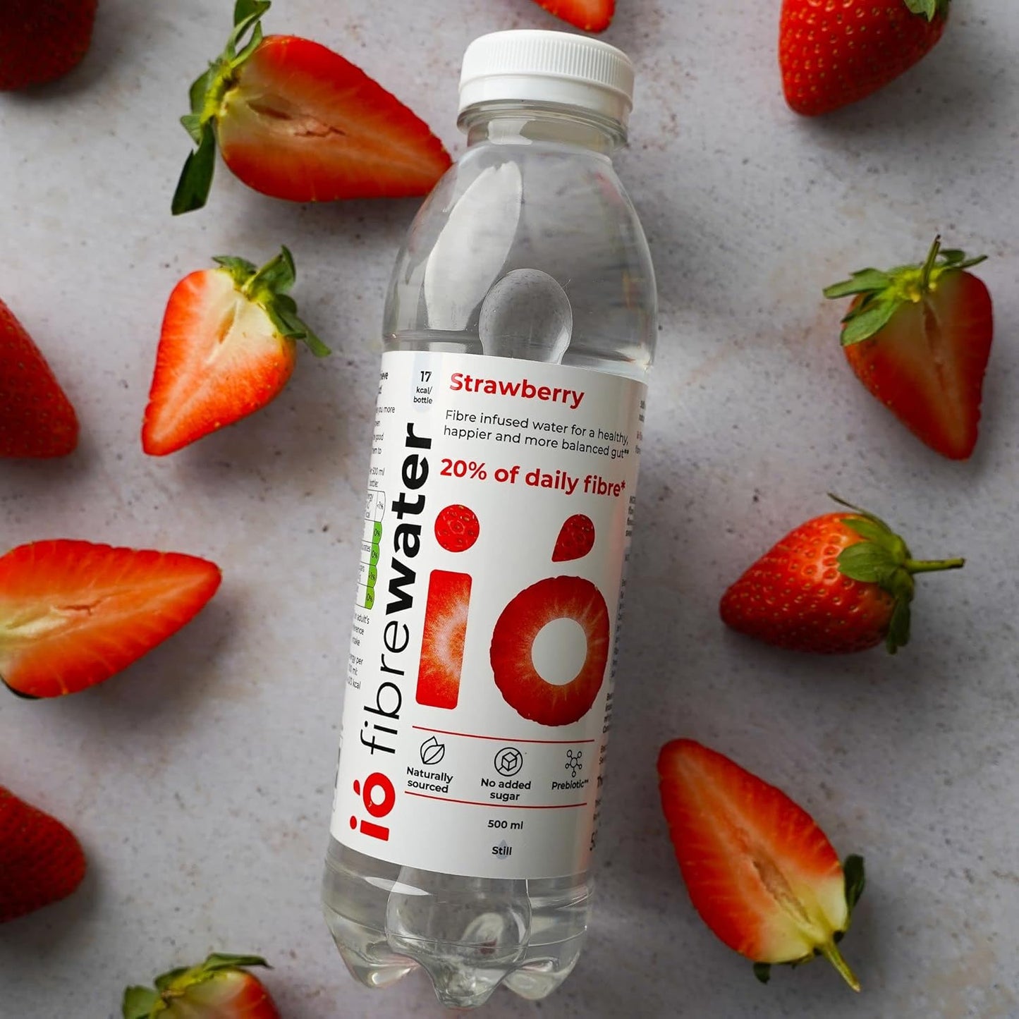 Fibre Infused Prebiotic Water Strawberry Still 500ml - Io Fibrewater - Water Filter/Infuser - Eco Natural Products
