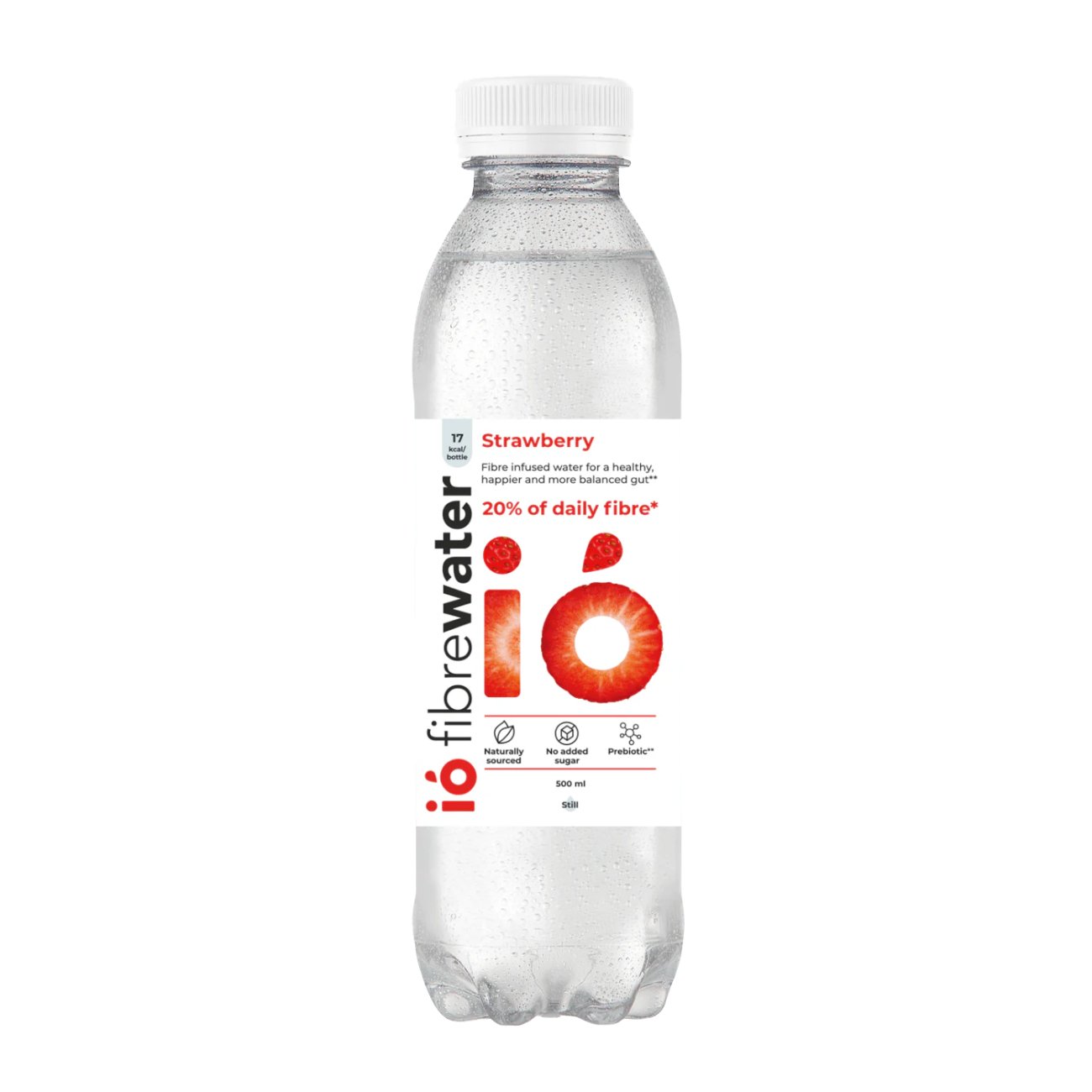 Fibre Infused Prebiotic Water Strawberry Still 500ml - Io Fibrewater - Water Filter/Infuser - Eco Natural Products