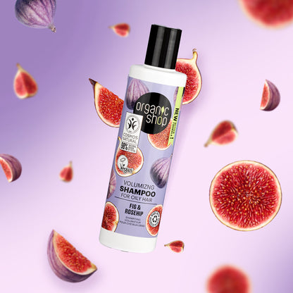 Fig and Rosehip Volumizing Shampoo for Oily Hair 280 ml - Organic Shop - Shampoo - Eco Natural Products