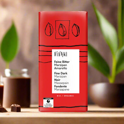 Fine Dark Marzipan Amaretto 60% Chocolate 100g - Vivani - Chocolate Bar - Eco Natural Products