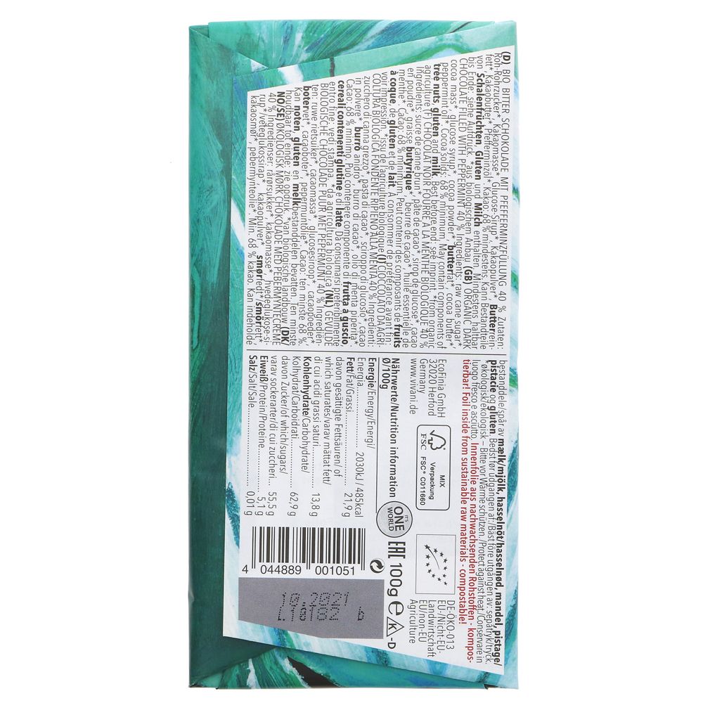 Fine dark Peppermint Chocolate 100g - Vivani - Chocolate Bar - Eco Natural Products