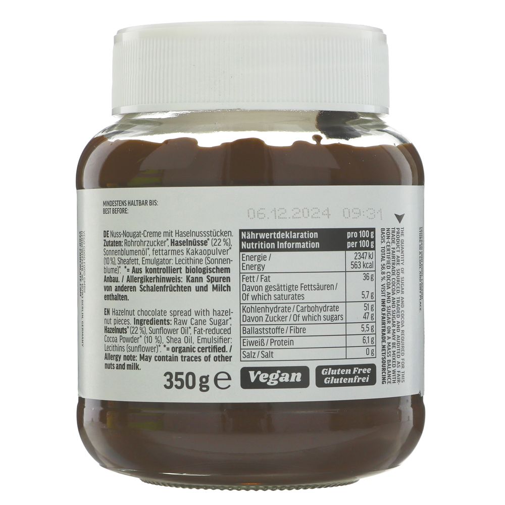 Fine Hazelnut Chocolate Spread (Crunchy) 350g - Eco Natural Products - Vego - Chocolate