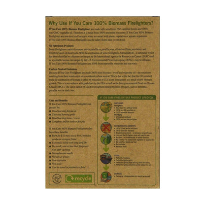 Firelighters Non - toxic Wood and Vegetable 28 pieces - If You Care - Lighters & Matches - Eco Natural Products