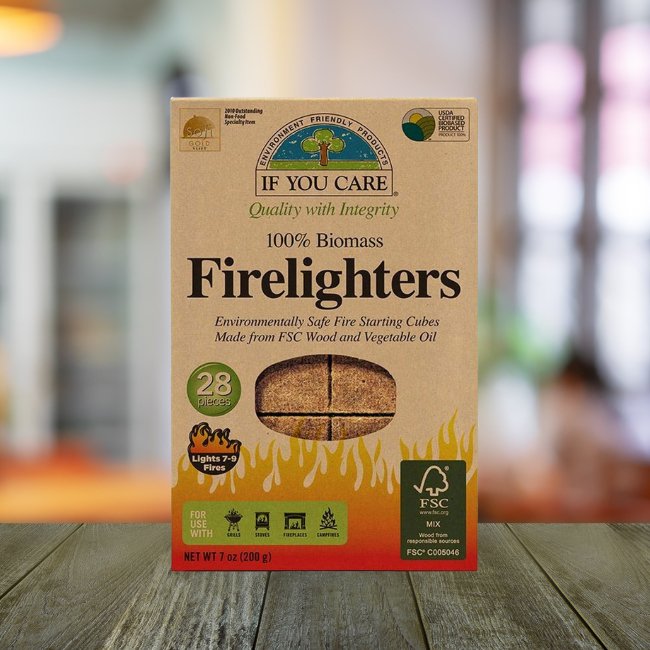 Firelighters Non - toxic Wood and Vegetable 28 pieces - If You Care - Lighters & Matches - Eco Natural Products