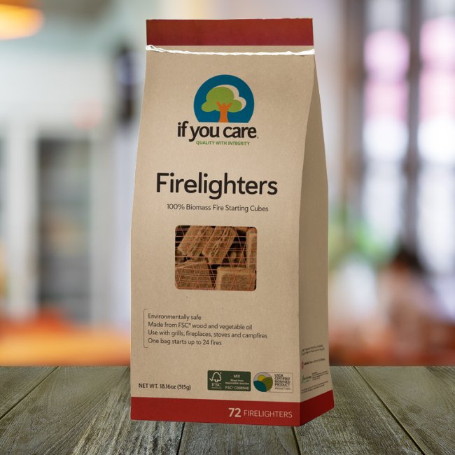 Firelighters Non - toxic Wood and Vegetable 72 pieces - Eco Natural Products - If You Care - Lighters & Matches