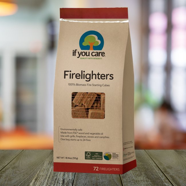 Firelighters Non - toxic Wood and Vegetable 72 pieces - If You Care - Lighters & Matches - Eco Natural Products