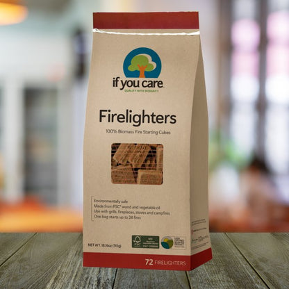 Firelighters Non - toxic Wood and Vegetable 72 pieces - If You Care - Lighters & Matches - Eco Natural Products