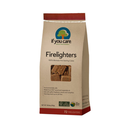 Firelighters Non - toxic Wood and Vegetable 72 pieces - If You Care - Lighters & Matches - Eco Natural Products