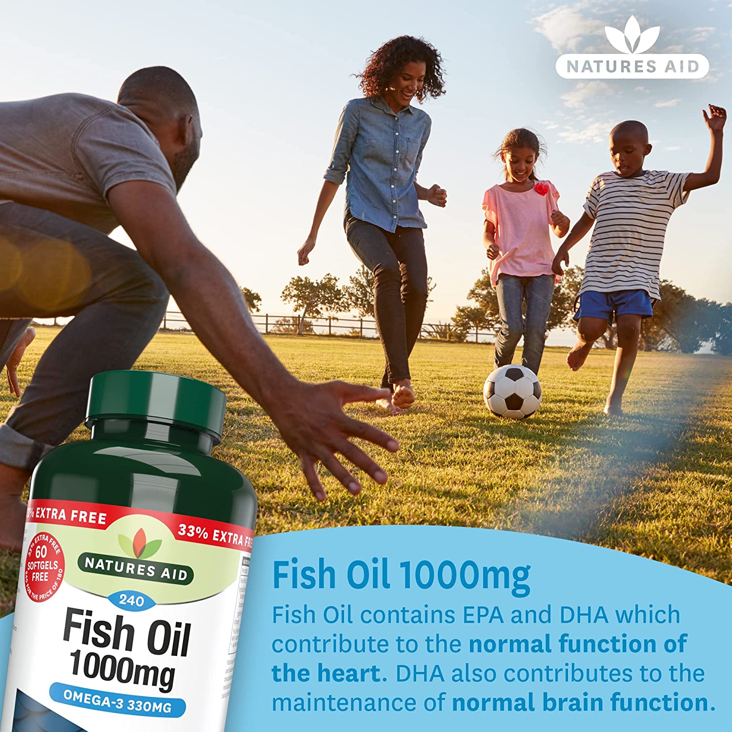 Fish Oil 1000mg 240 Softgels - Natures Aid - Vitamins & Supplements - Eco Natural Products