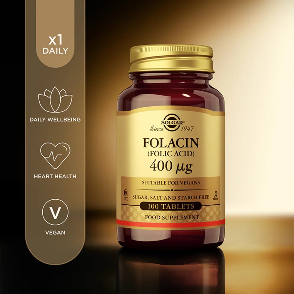 Folacin (Folic Acid) 400 µg - 250 Tablets - Eco Natural Products - Solgar - Vitamins