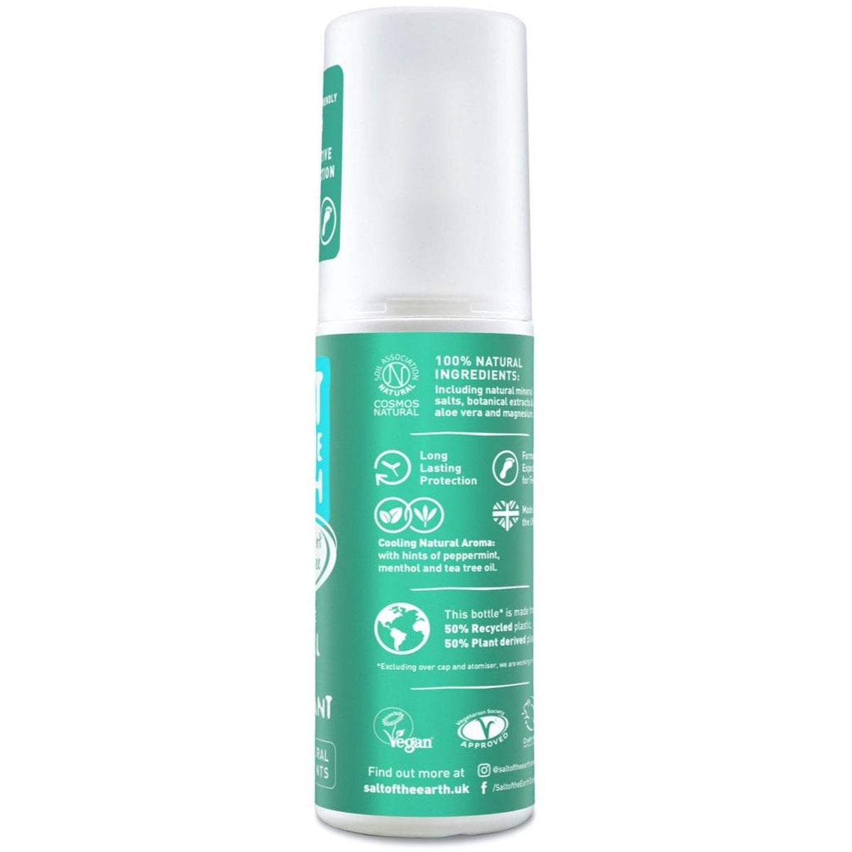 Foot Deodorant Spray Cooling Menthol 100ml - Salt Of the Earth - Foot Deodorant - Eco Natural Products