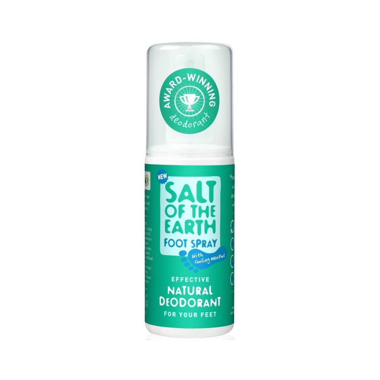 Foot Deodorant Spray Cooling Menthol 100ml - Eco Natural Products - Salt Of the Earth - Foot Deodorant