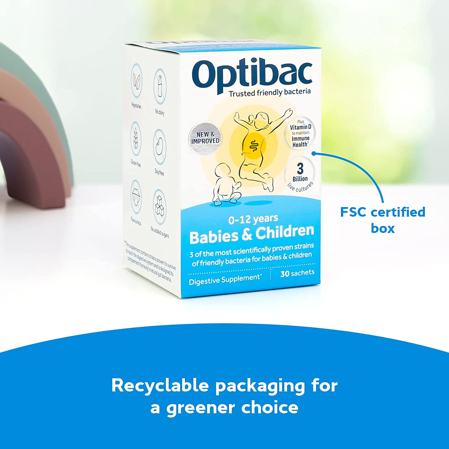 For Babies & Children 10 Sachets - Eco Natural Products - OptiBac Probiotics - Vitamins & Supplements