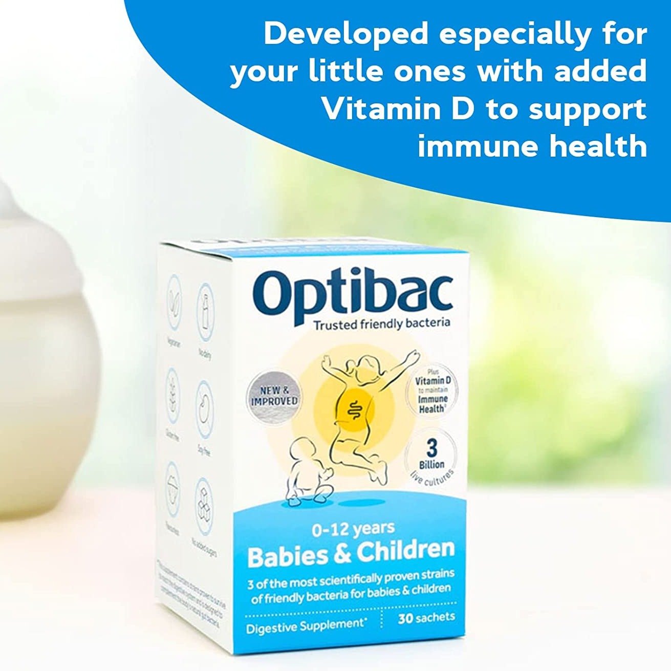 For Babies & Children 10 Sachets - OptiBac Probiotics - Vitamins & Supplements - Eco Natural Products