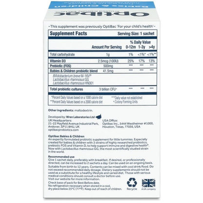 For Babies & Children 30 Sachets - OptiBac Probiotics - Vitamins & Supplements - Eco Natural Products