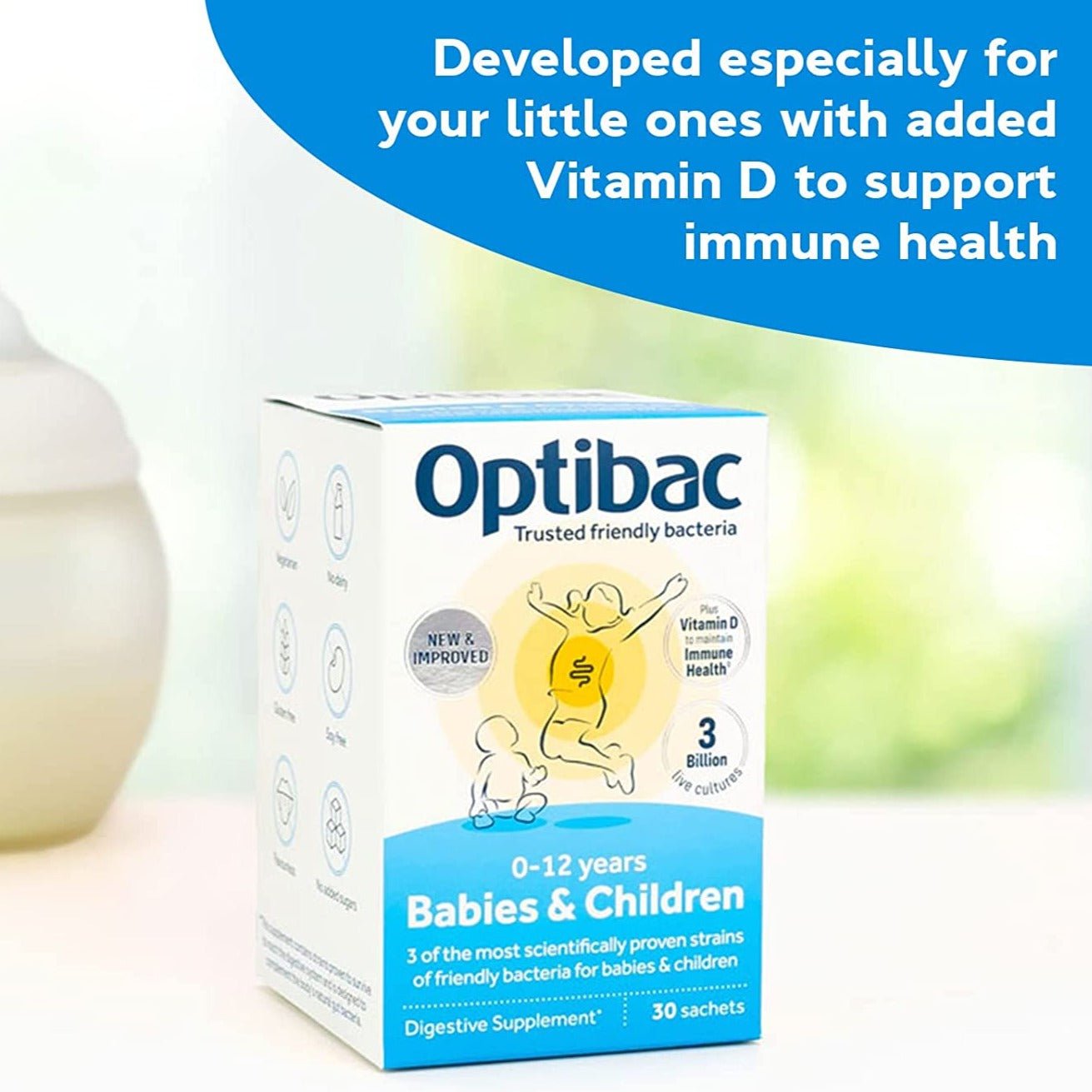 For Babies & Children 30 Sachets - Eco Natural Products - OptiBac Probiotics - Vitamins & Supplements