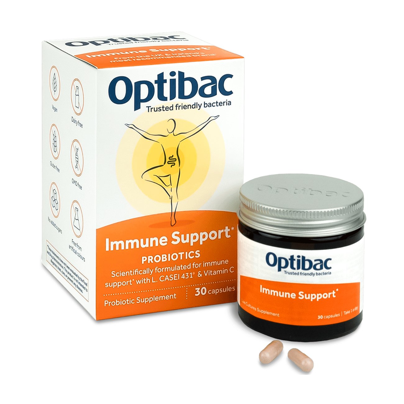 For Immune Support 30 Capsules - Eco Natural Products - OptiBac Probiotics - Vitamins & Supplements