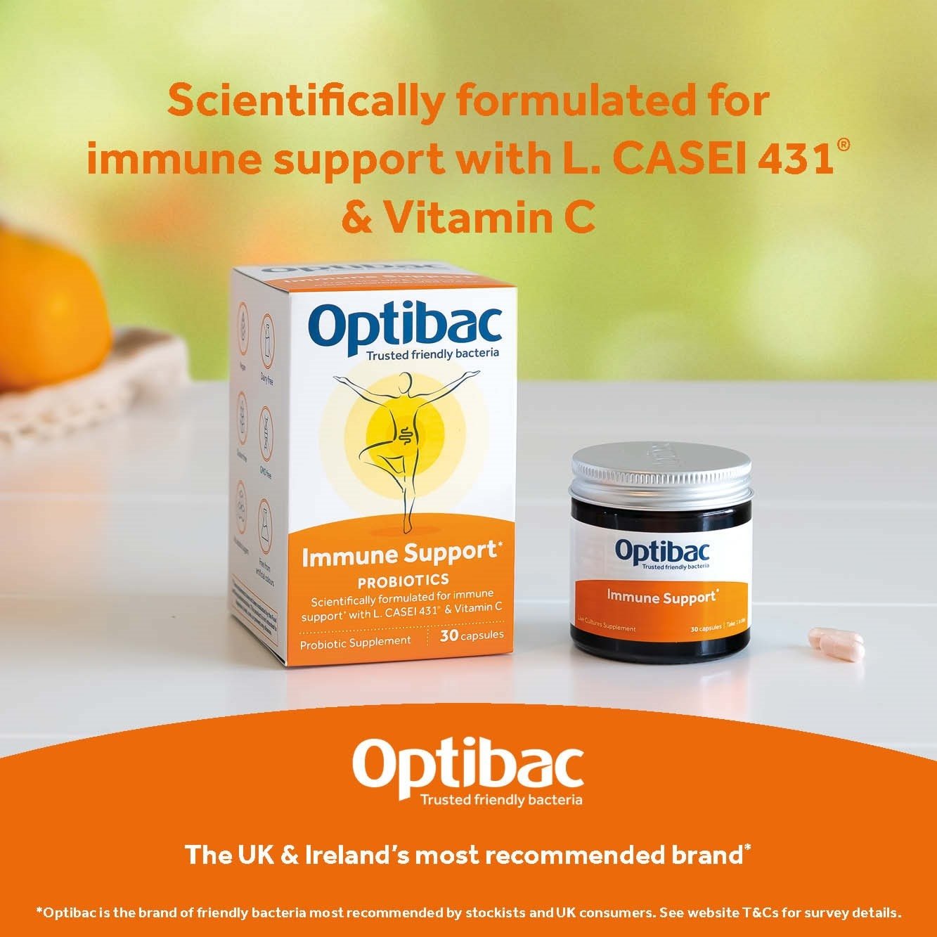 For Immune Support 30 Capsules - Eco Natural Products - OptiBac Probiotics - Vitamins & Supplements