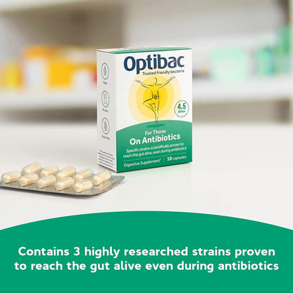 For Those on Antibiotics 10 Capsules - OptiBac Probiotics - Vitamins & Supplements - Eco Natural Products