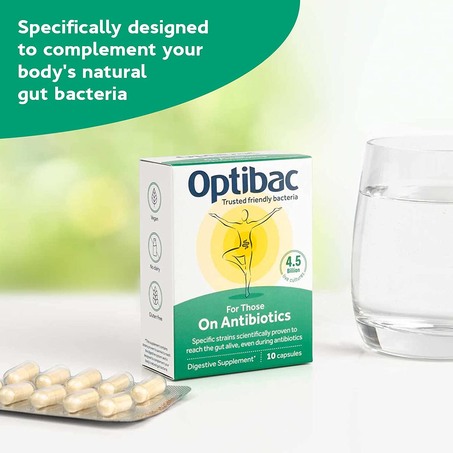 For Those on Antibiotics 10 Capsules - Eco Natural Products - OptiBac Probiotics - Vitamins & Supplements