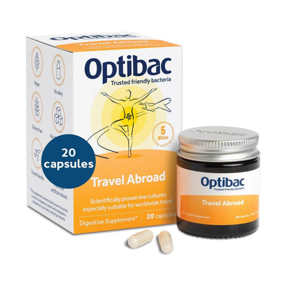For Travelling Abroad 20 Capsules - OptiBac Probiotics - Vitamins & Supplements - Eco Natural Products