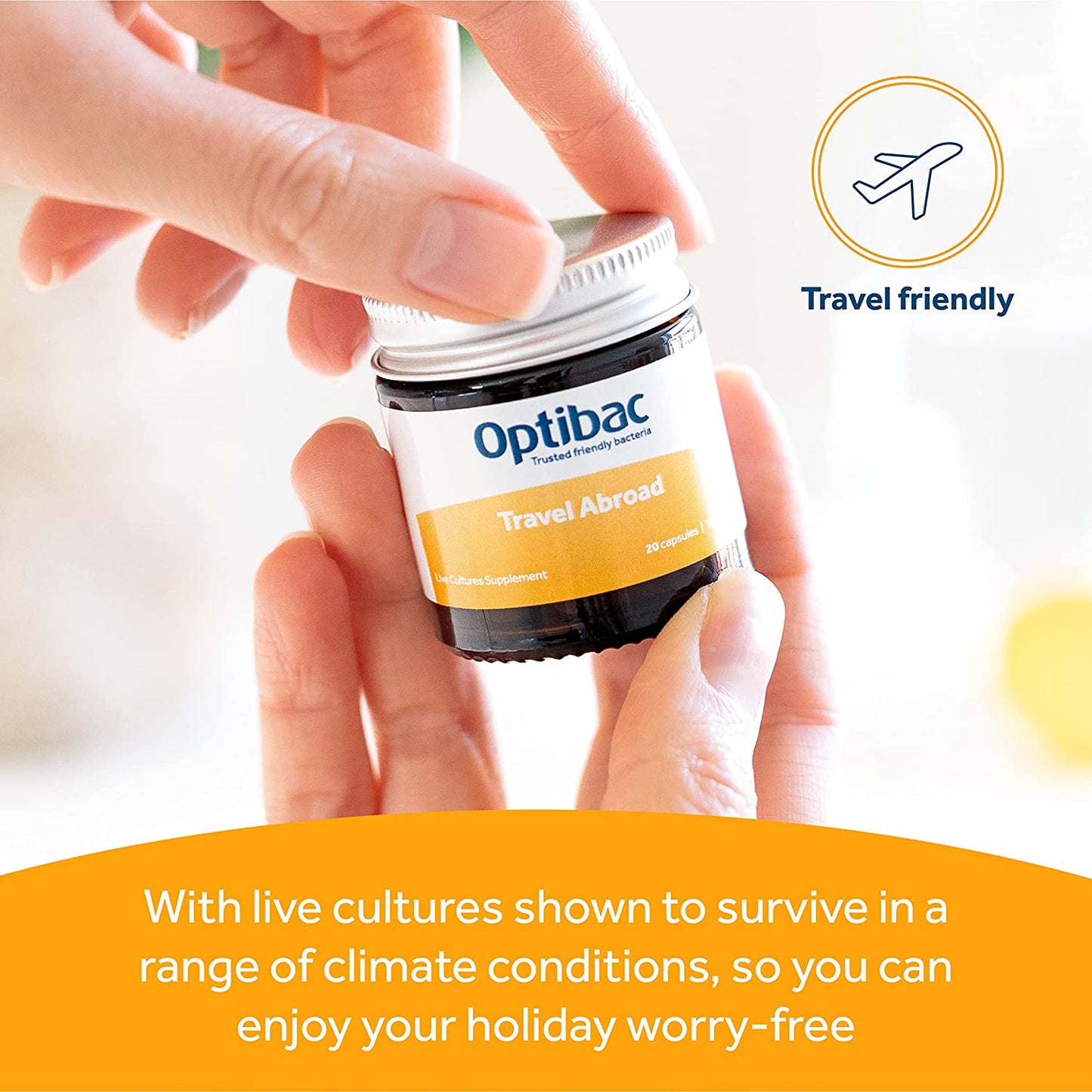 For Travelling Abroad 20 Capsules - OptiBac Probiotics - Vitamins & Supplements - Eco Natural Products
