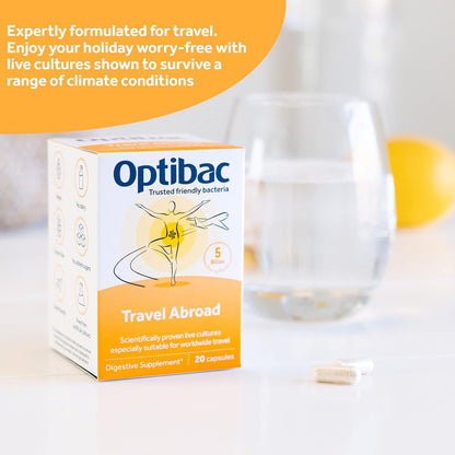 For Travelling Abroad 20 Capsules - OptiBac Probiotics - Vitamins & Supplements - Eco Natural Products