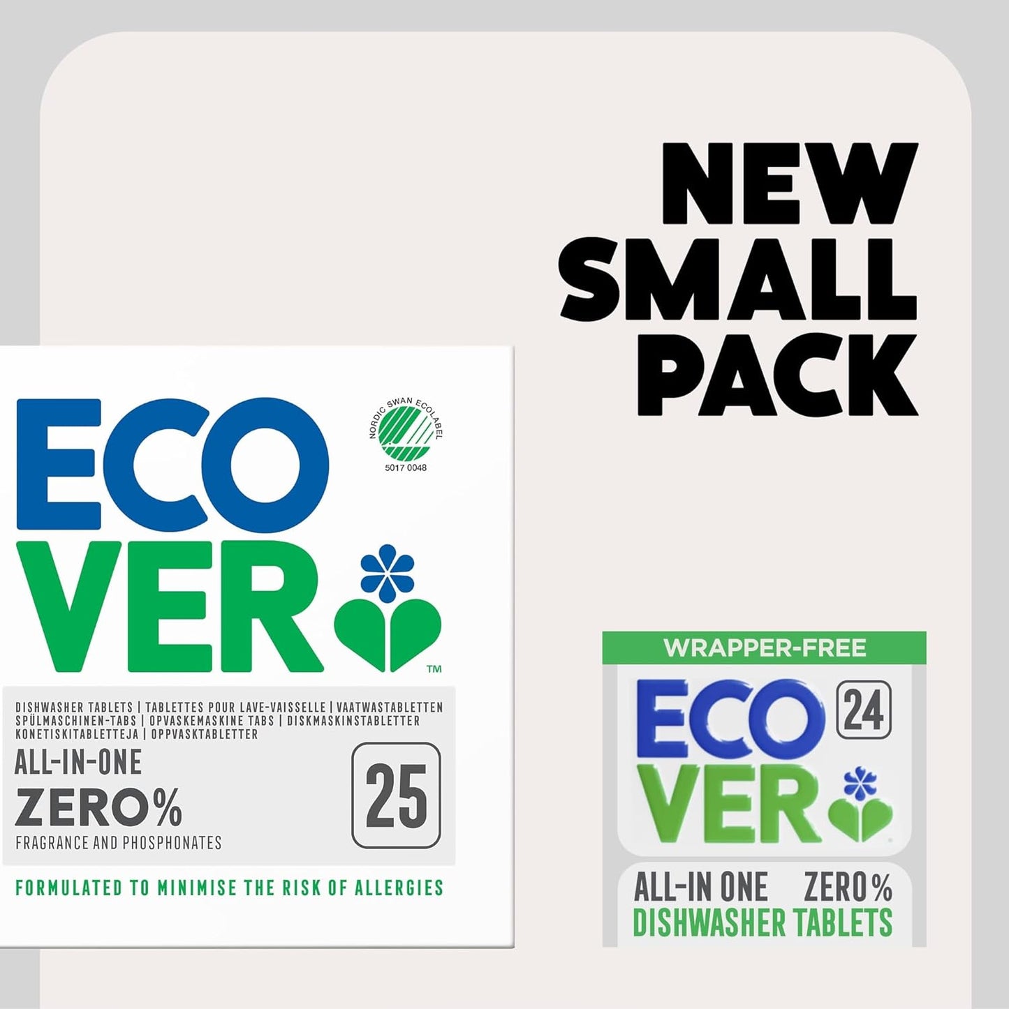 Fragrance Free All in One Dishwasher Tablets 24's - Ecover Zero - Dish Detergent & Soap - Eco Natural Products