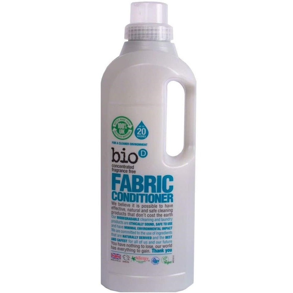 Fragrance Free Fabric Conditioner 1 litre - Eco Natural Products - Bio - D - Fabric Softener