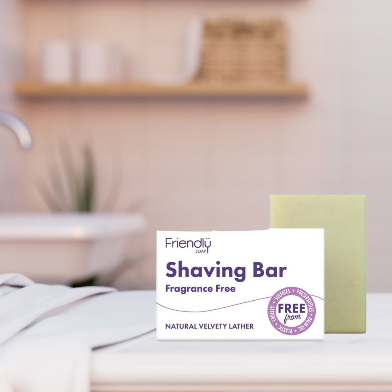 Fragrance Free Shaving Bar 95g - Friendly Soap - Shaving Bar - Eco Natural Products